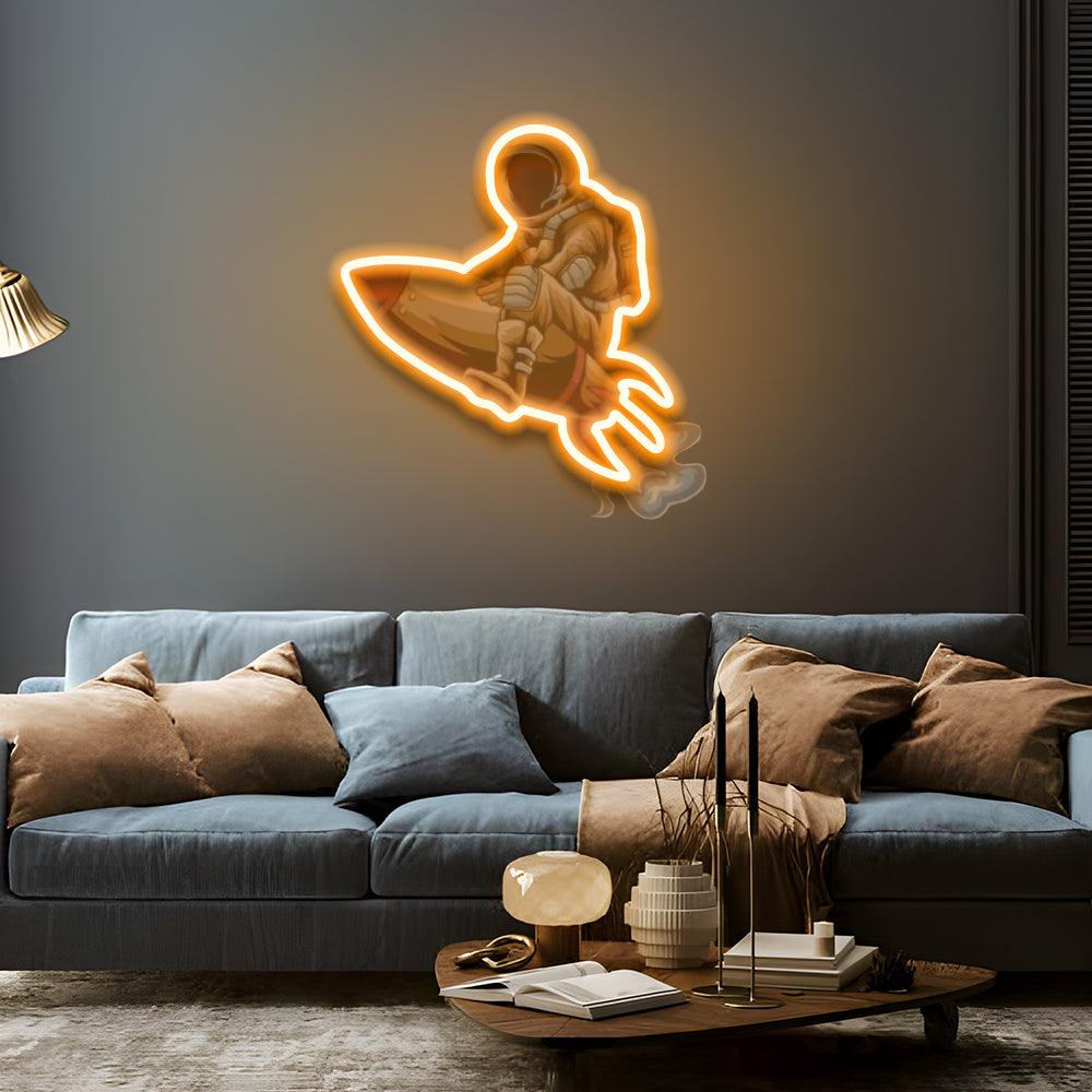 Astronaut Rocket Ship - LED Neon Sign - NeonNiche