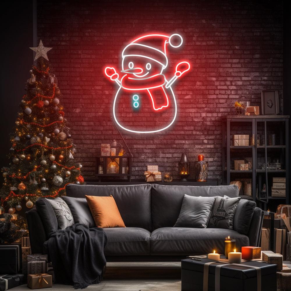 Happy Snowman - LED Neon Sign - NeonNiche