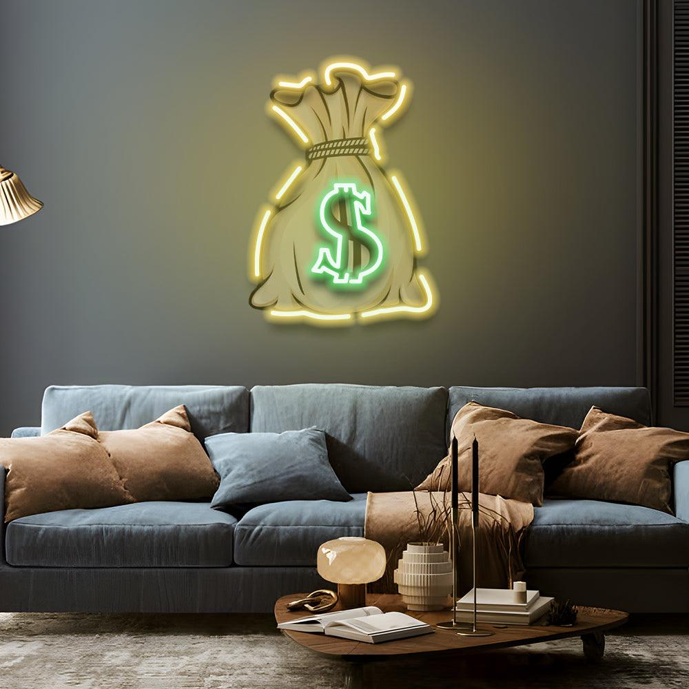 Money Bag LED Neon Sign - NeonNiche