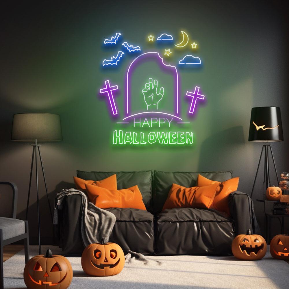 Happy Halloween RIP LED Neon Sign - NeonNiche