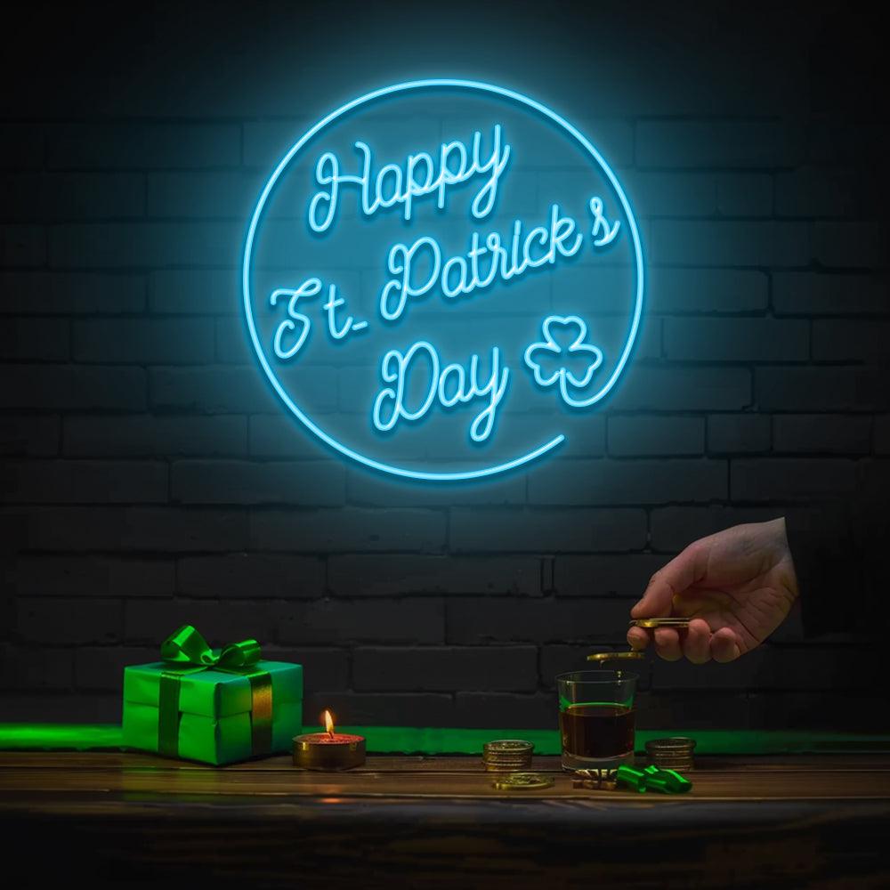 Happy St.Patrick's Day Circle - LED Neon Sign - NeonNiche