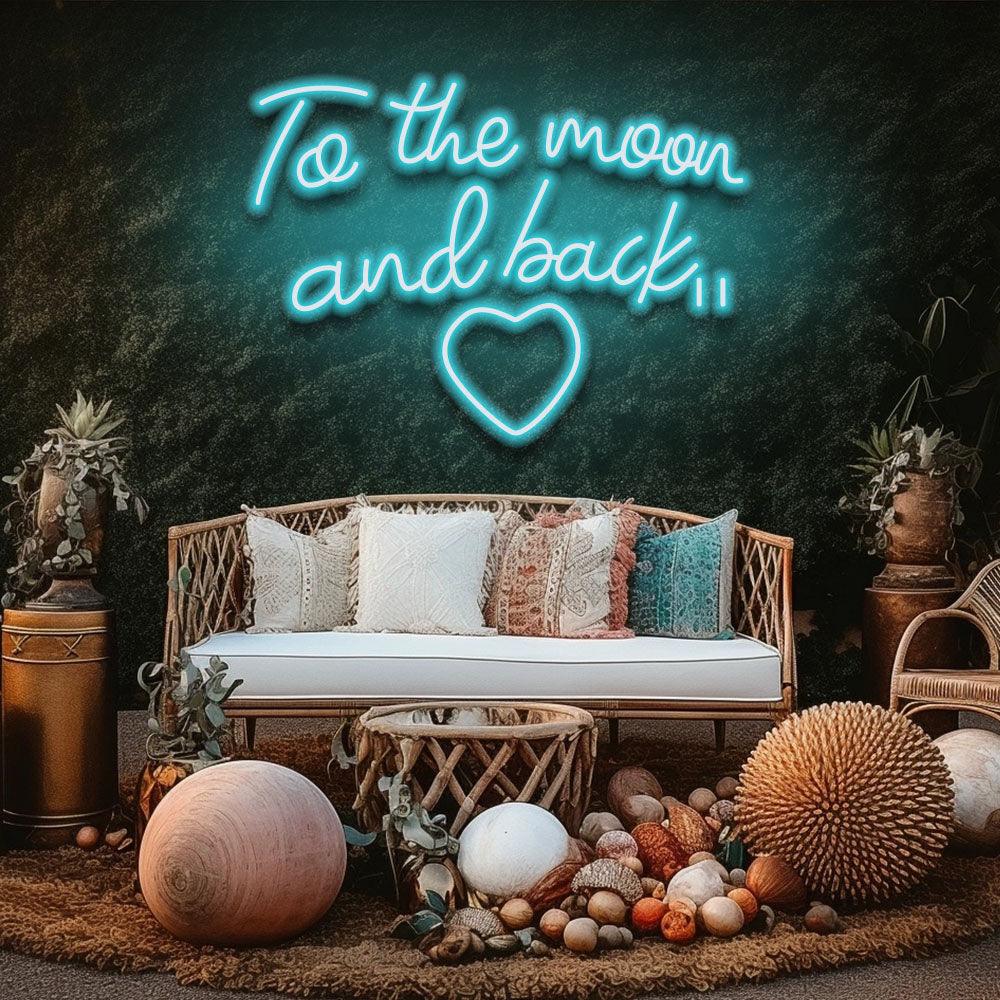 To The Moon And Back (Heart) - LED Neon Sign - NeonNiche