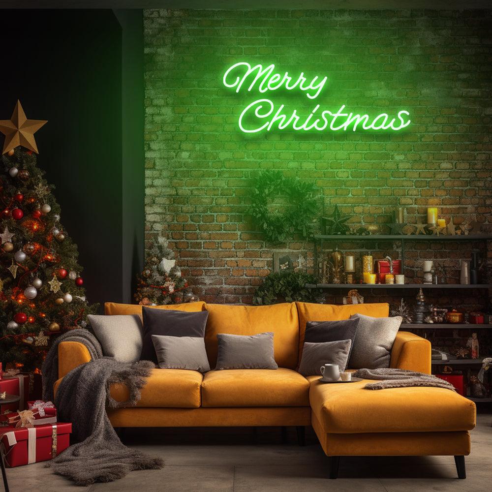 Merry Christmas Cursive Font - LED Neon Sign - NeonNiche