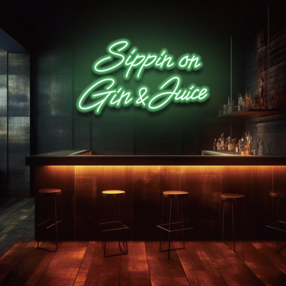 Sippin On Gin & Juice - LED Neon Sign - NeonNiche