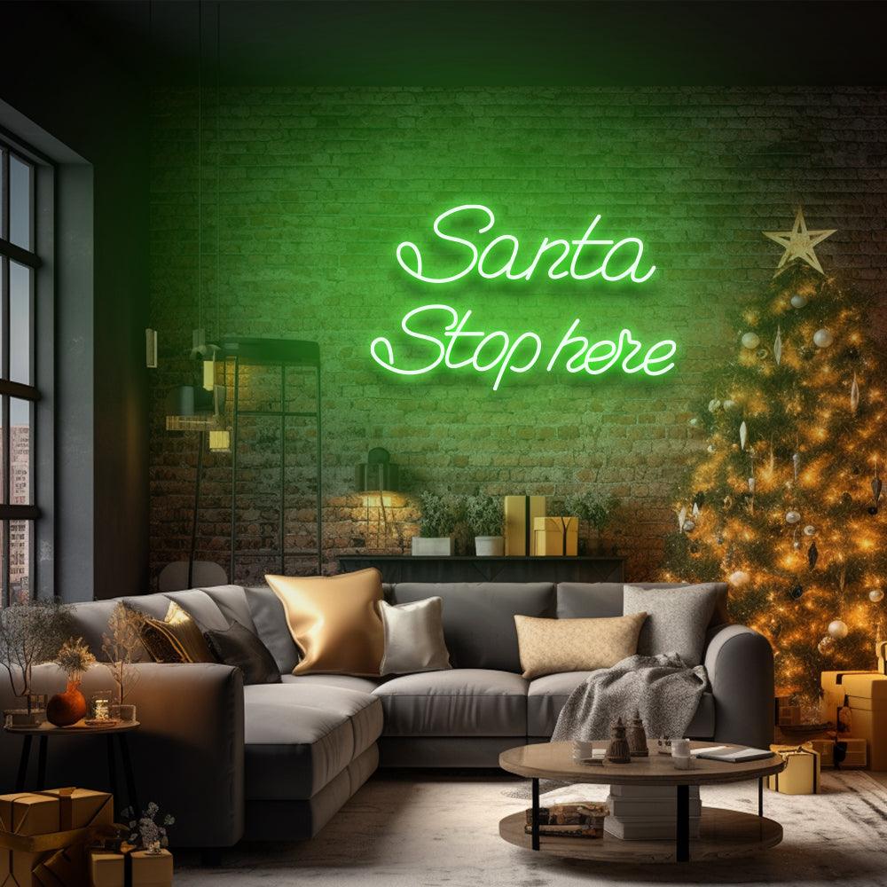 Santa Stop Here - LED Neon Sign - NeonNiche