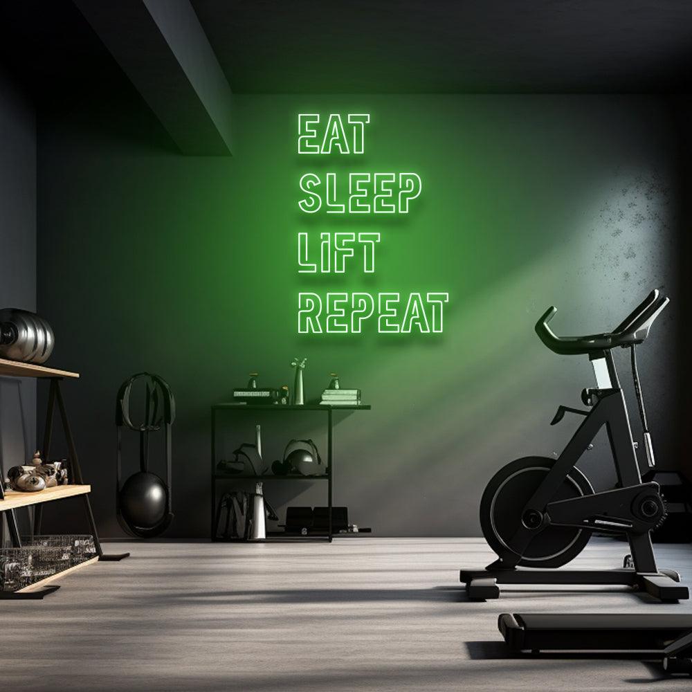 Eat Sleep Lift Repeat - LED Neon Sign - NeonNiche