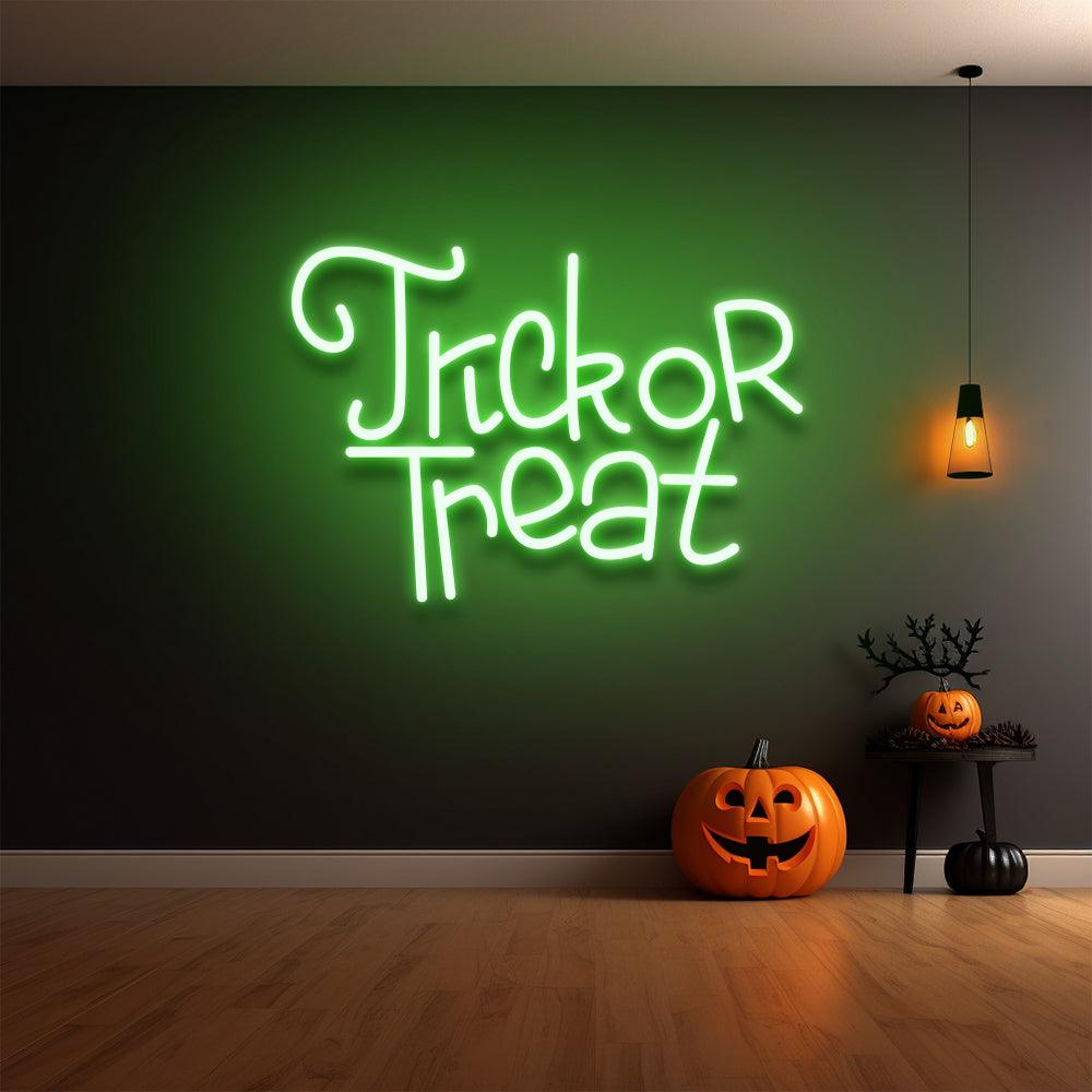 Trick or Treat Silhouette LED Neon Sign - NeonNiche
