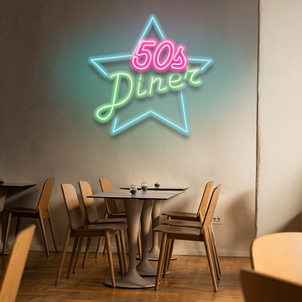 Diner Star des années 50 - Enseigne Néon LED
