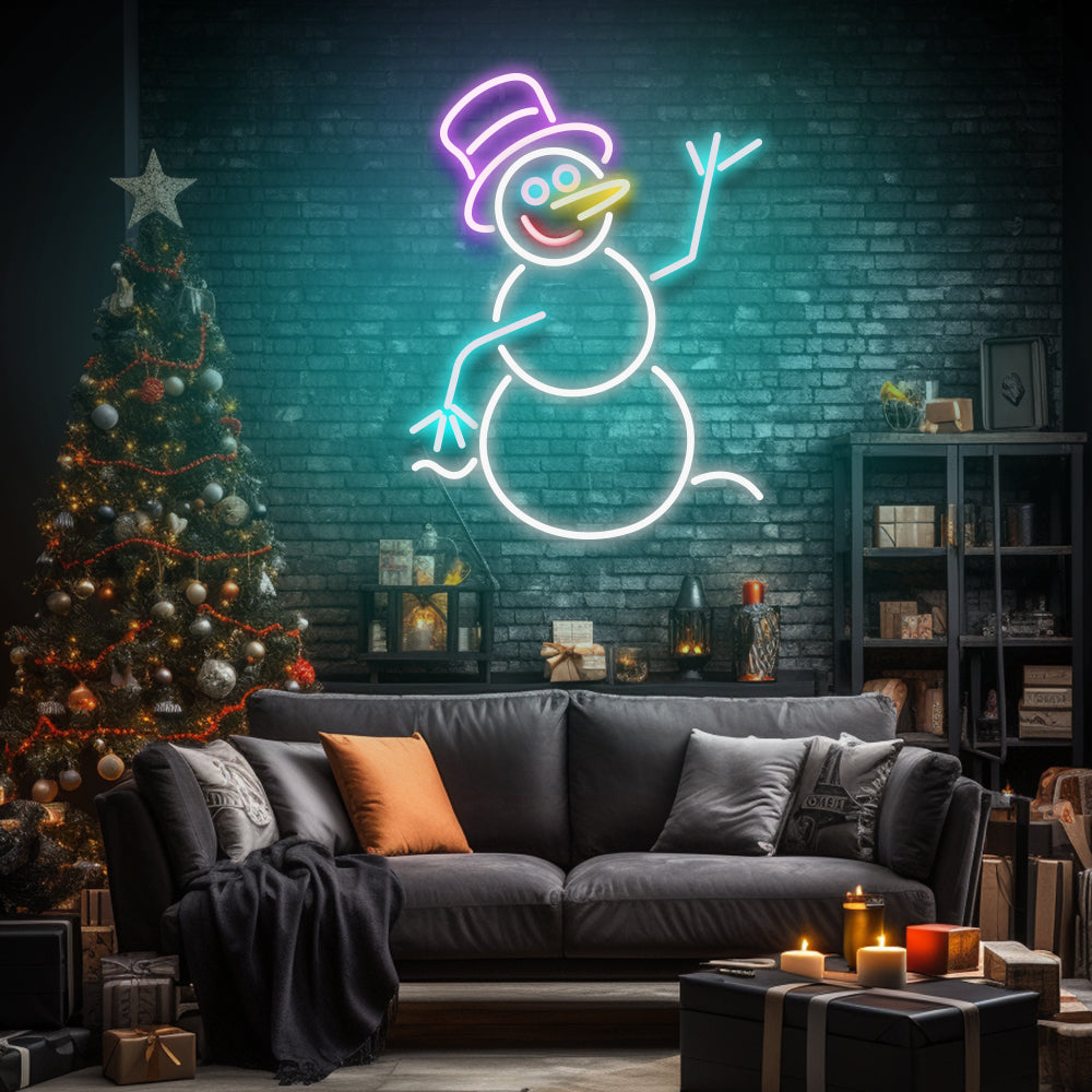 Bonhomme de neige dansant - Enseigne au néon LED