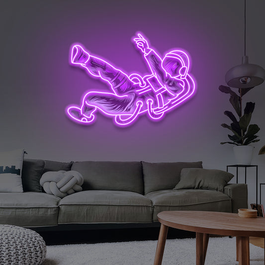 Falling Astronaut - LED Neon Sign