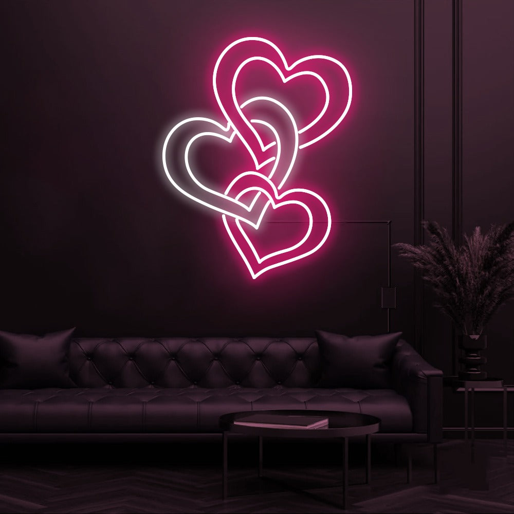 Coeurs engagés - Enseigne au néon LED