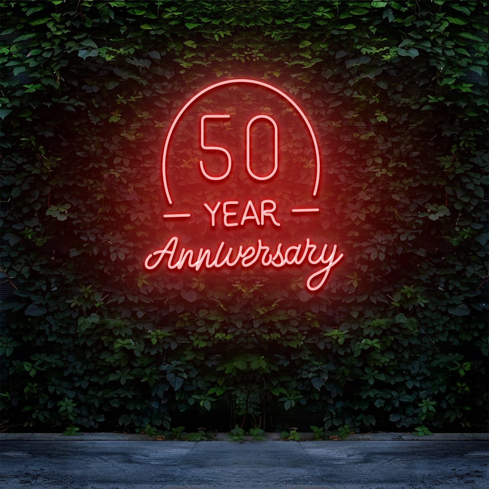 50e anniversaire - Enseigne au néon LED