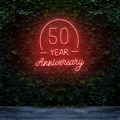 50e anniversaire - Enseigne au néon LED