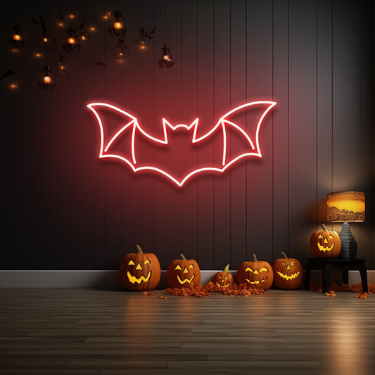 Enseigne au néon LED chauve-souris d'Halloween