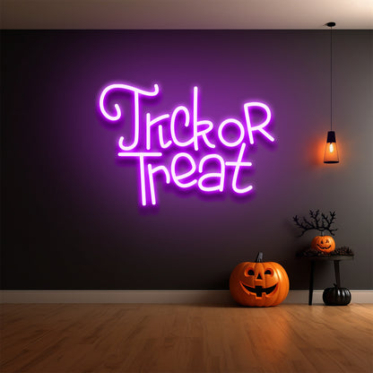 Trick or Treat Silhouette LED Neon Sign