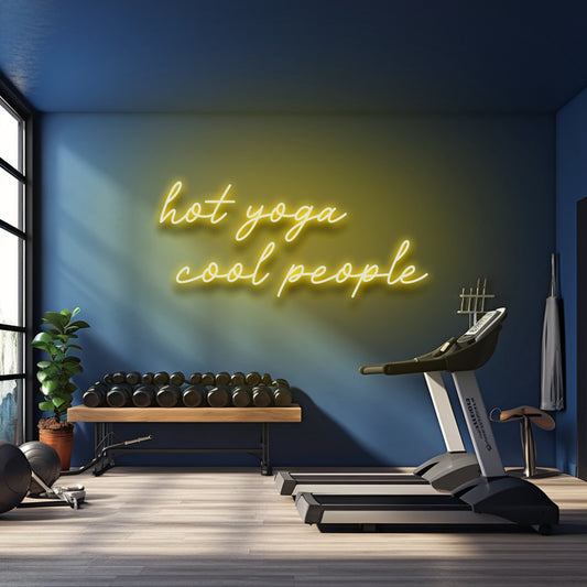 Hot Yoga Cool People - Letrero de neón LED