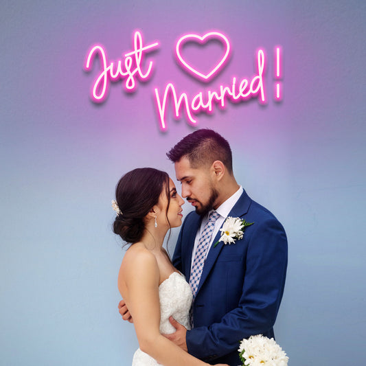 Just Married (Coeur) - Enseigne au néon LED