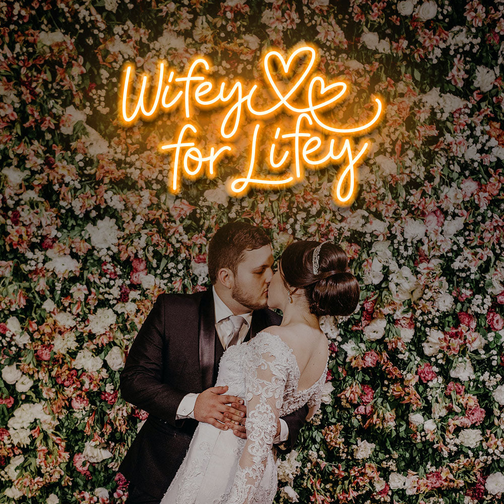 Wifey for Lifey LED Neon Sign - NeonNiche