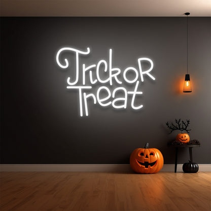 Trick or Treat Silhouette LED Neon Sign